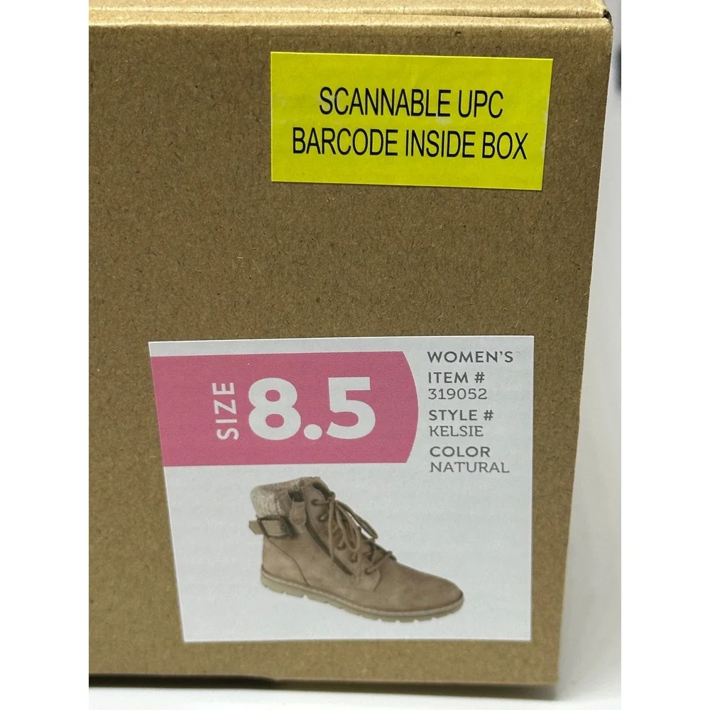 Cliffs by White Mountain Kelsie Womens Boots 8.5M Natural Tan Hiking Knit 319052 - Picture 6 of 6